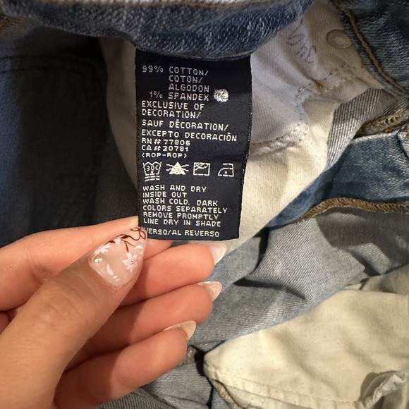 Tommy Hilfiger Blue Denim Bermuda Shorts Size‎ 11 Low Rise Jeans Vintage Y2K - Picture 11 of 16